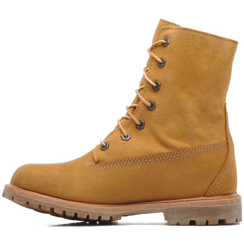 Timberland Authentic Teddy Fleece Women's Waterproof Mid-Calf Boots#color_wheat