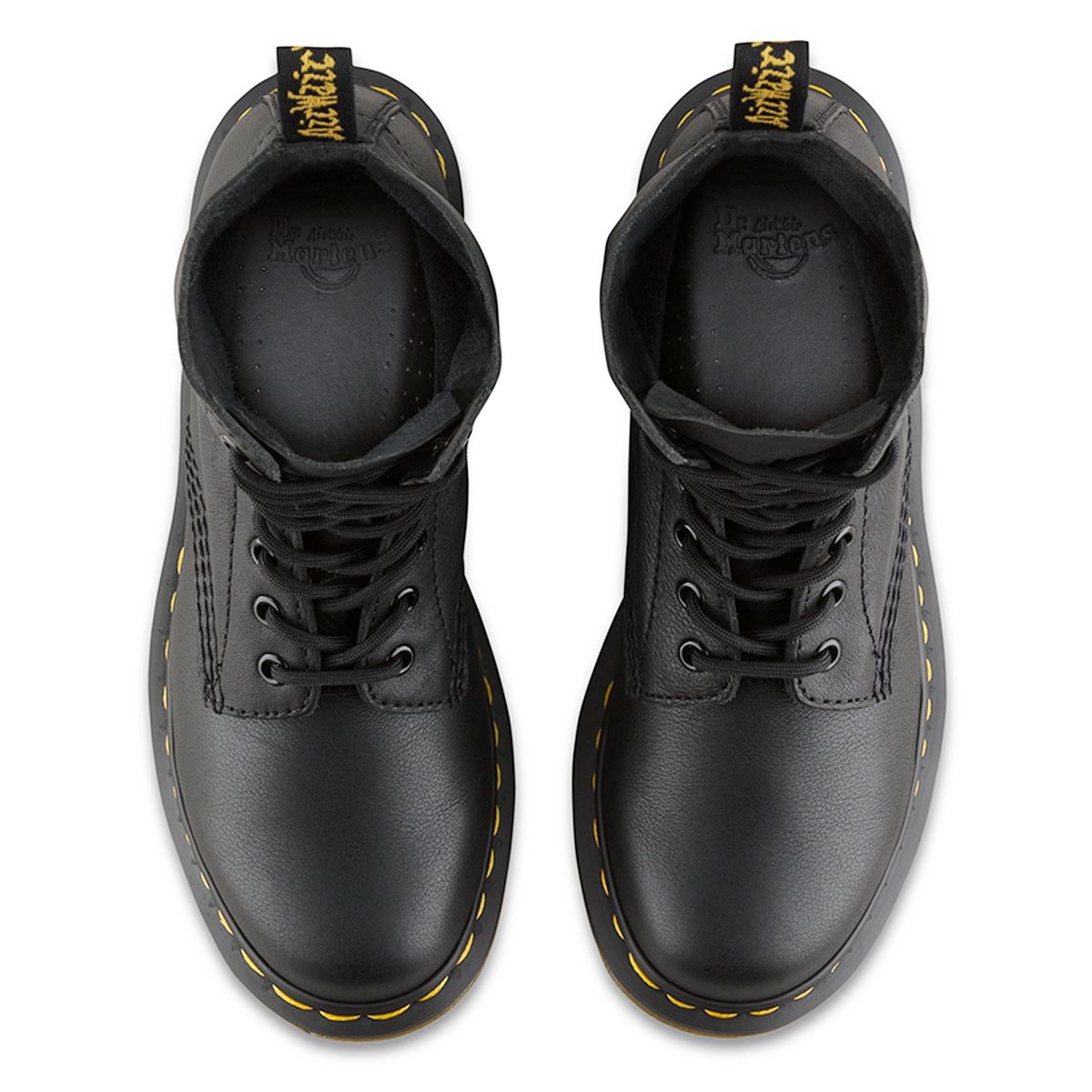 Dr. Martens Pascal 8 Eyelet Virginia 13512006 Leather Womens Boots - Black - 6 UK - 39 EU - 8 US#color_black