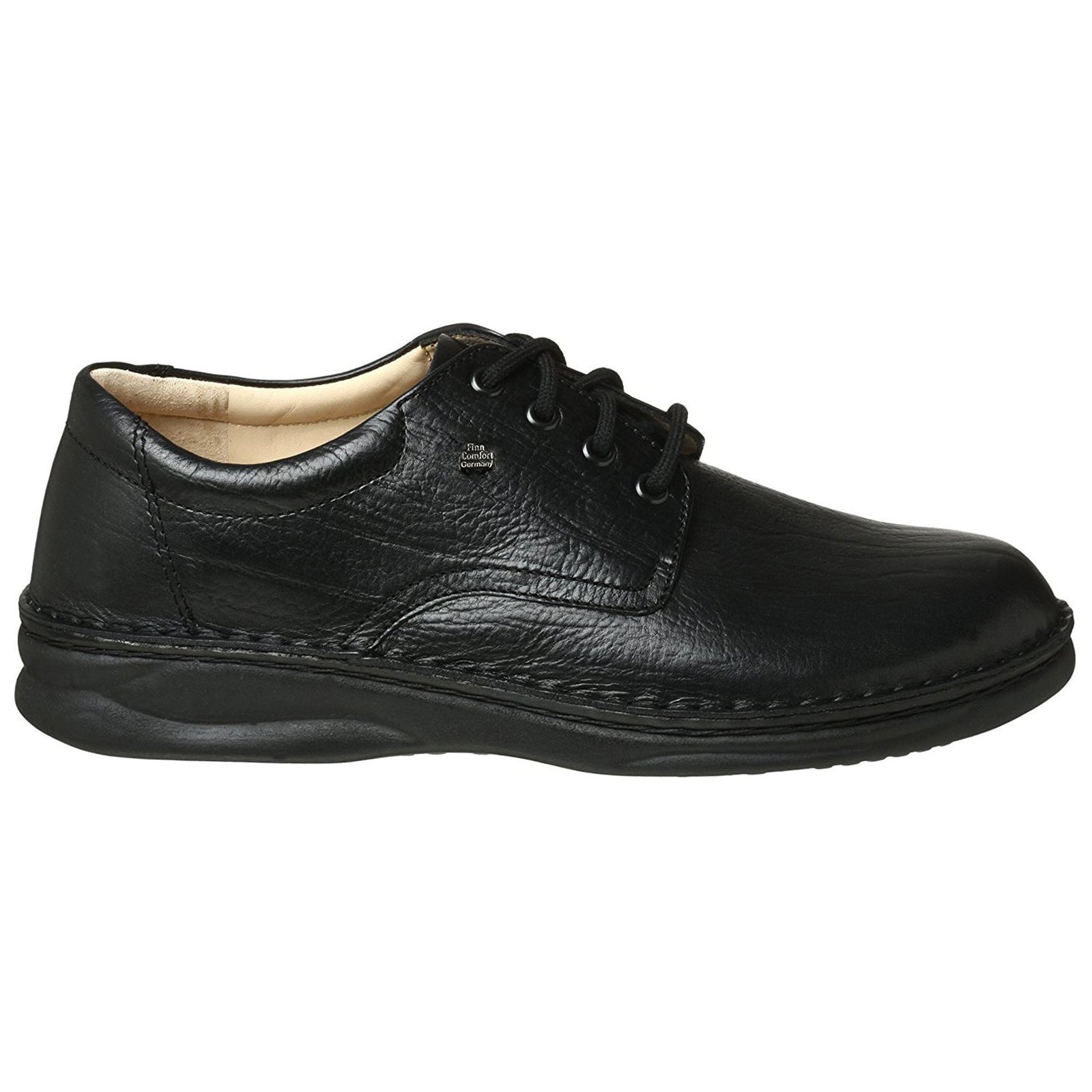 Finn Comfort Metz Grained Leather Men's Shoes#color_black