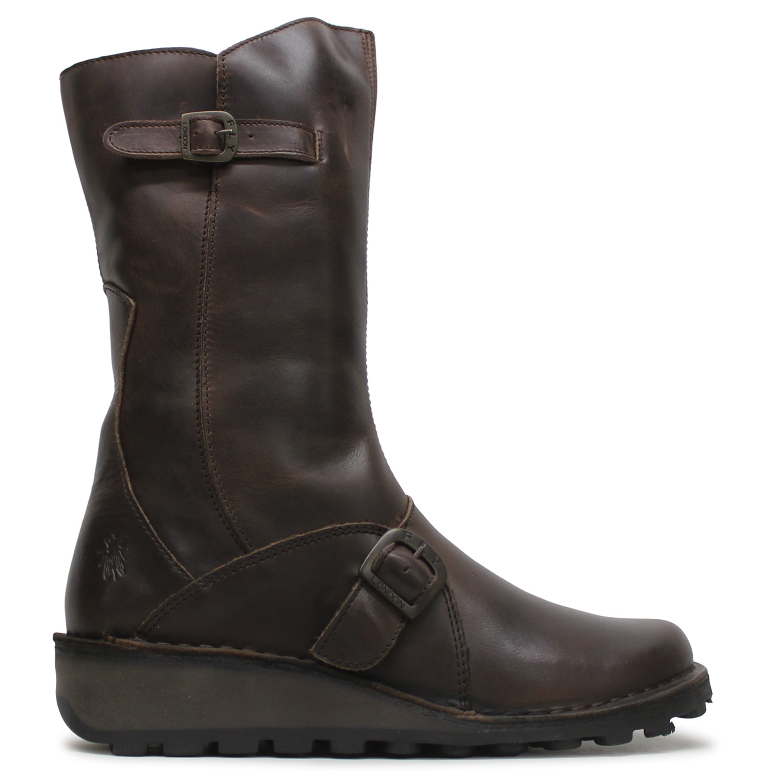 Fly London MES P210315059 Leather Womens Boots - Dark Brown - 39#color_dark brown