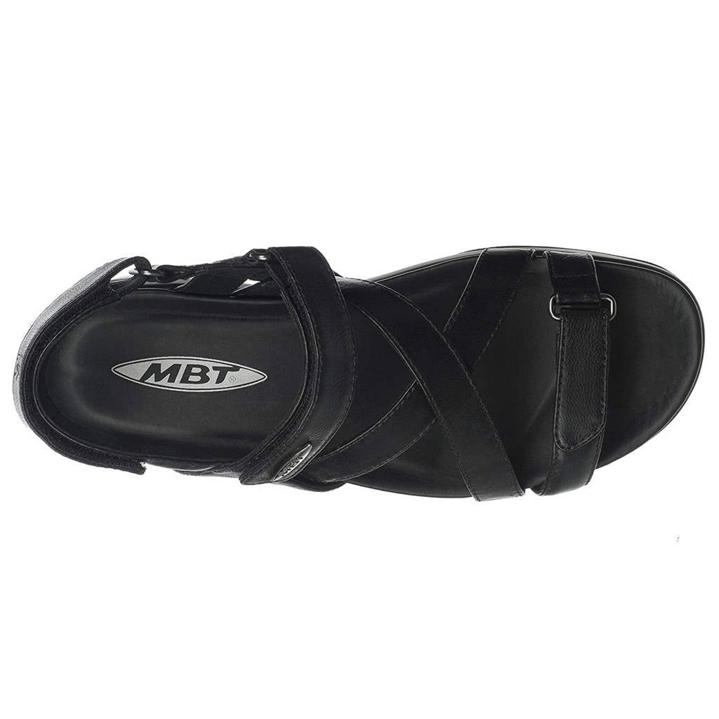 MBT Kiburi Leather Womens Sandals#color_black