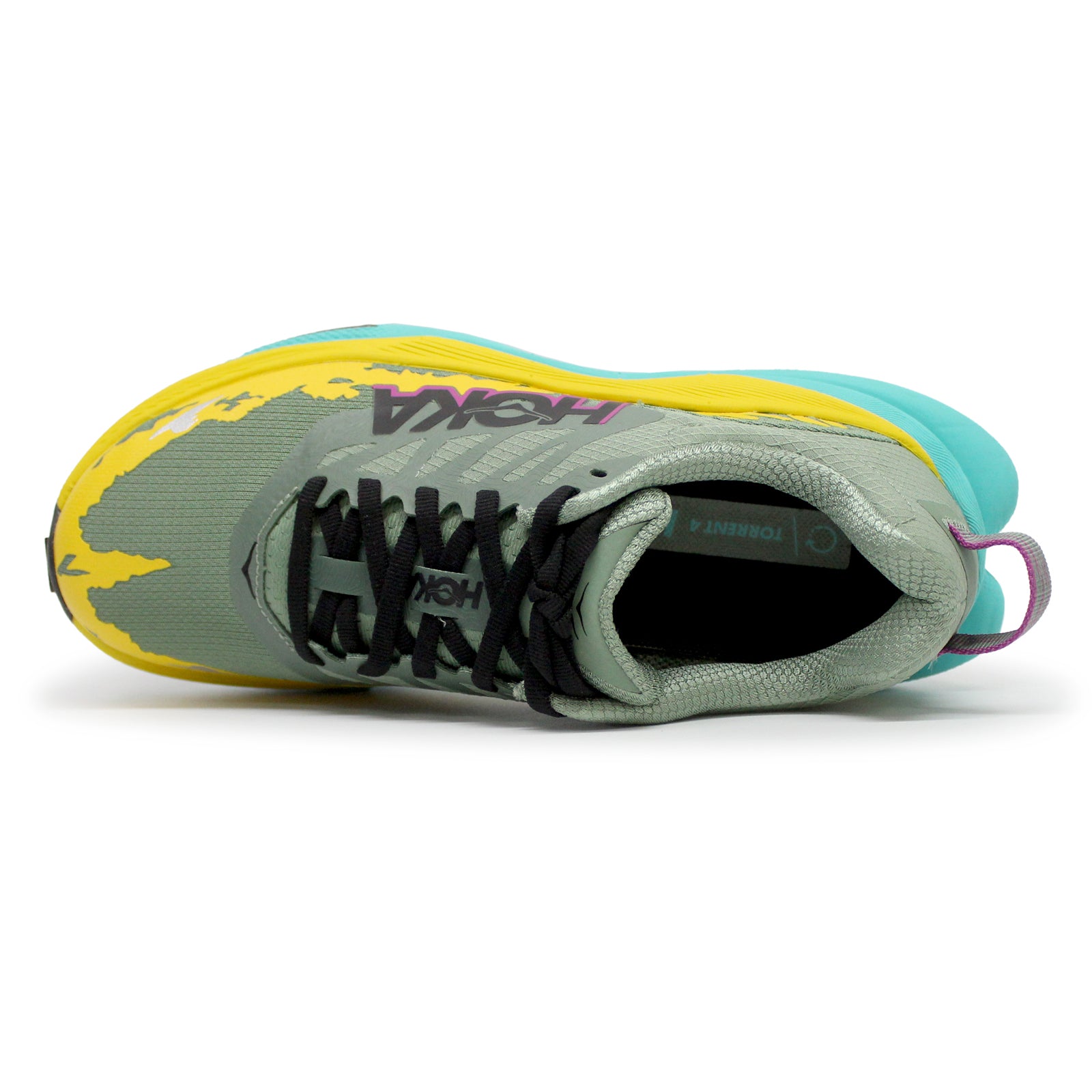 Hoka Torrent 4 Textile Synthetic Womens Trainers#color_succulent electric aqua