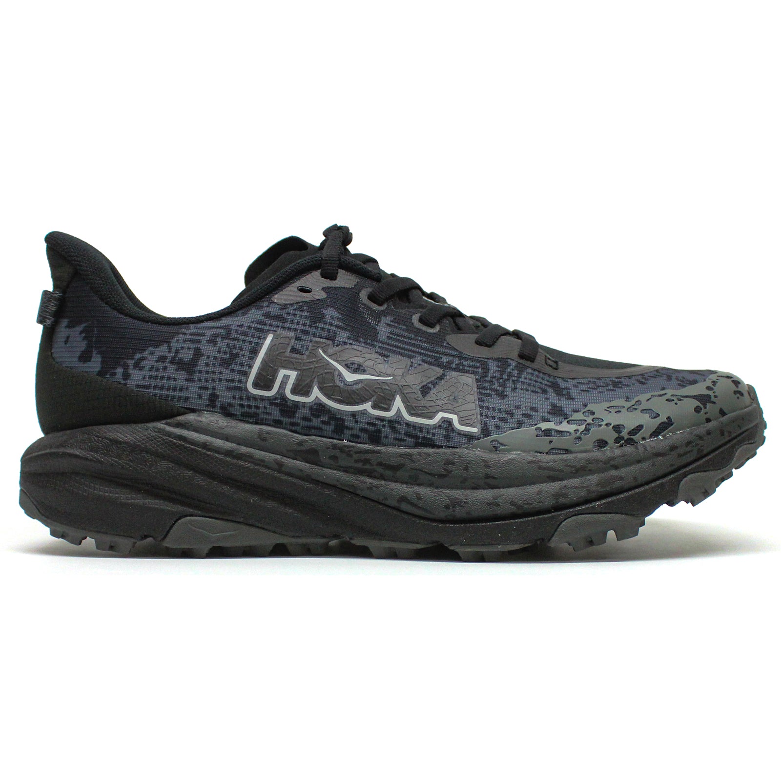 Hoka Speedgoat 6 Textile Kids Trainers#color_obsidian outer orbit