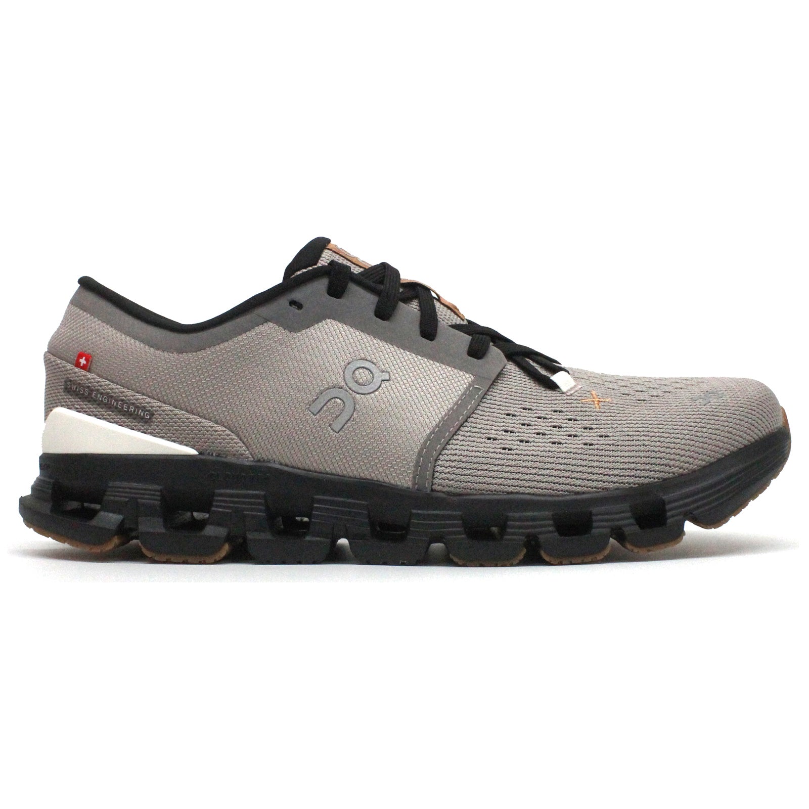 On Cloud X 4 Textile Synthetic Mens Trainers#color_fog black