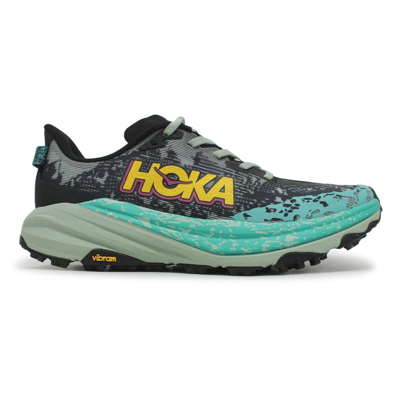 Hoka Speedgoat 6 Textile Synthetic Womens Trainers#color_black aloe vera