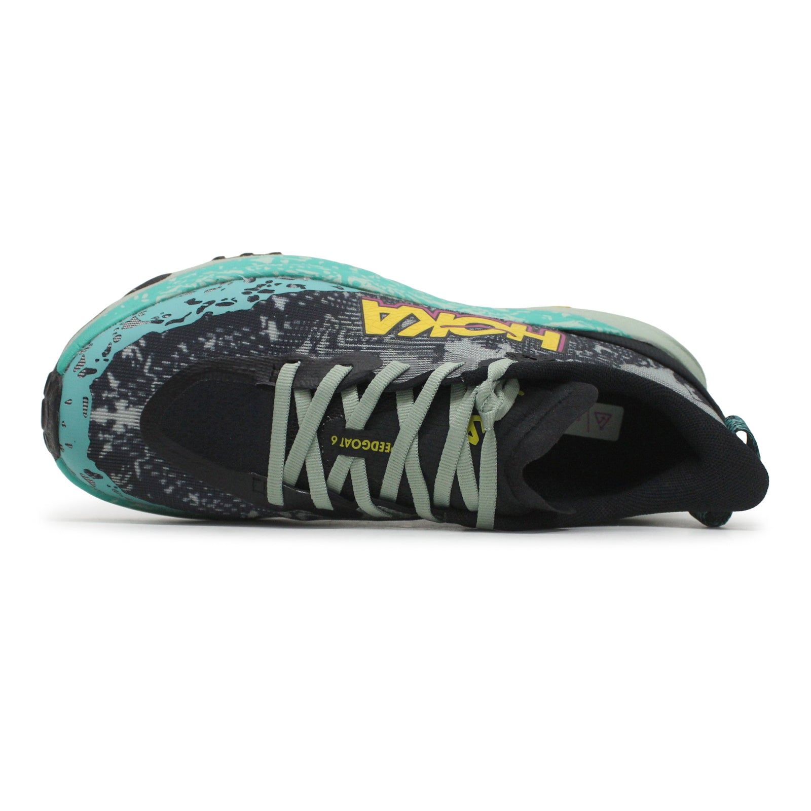 Hoka Speedgoat 6 Textile Synthetic Womens Trainers#color_black aloe vera