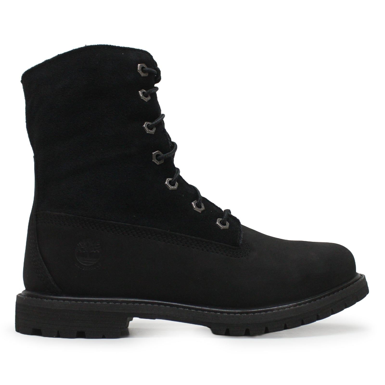 Timberland Authentic Mid Leather Textile Womens Boots#color_black