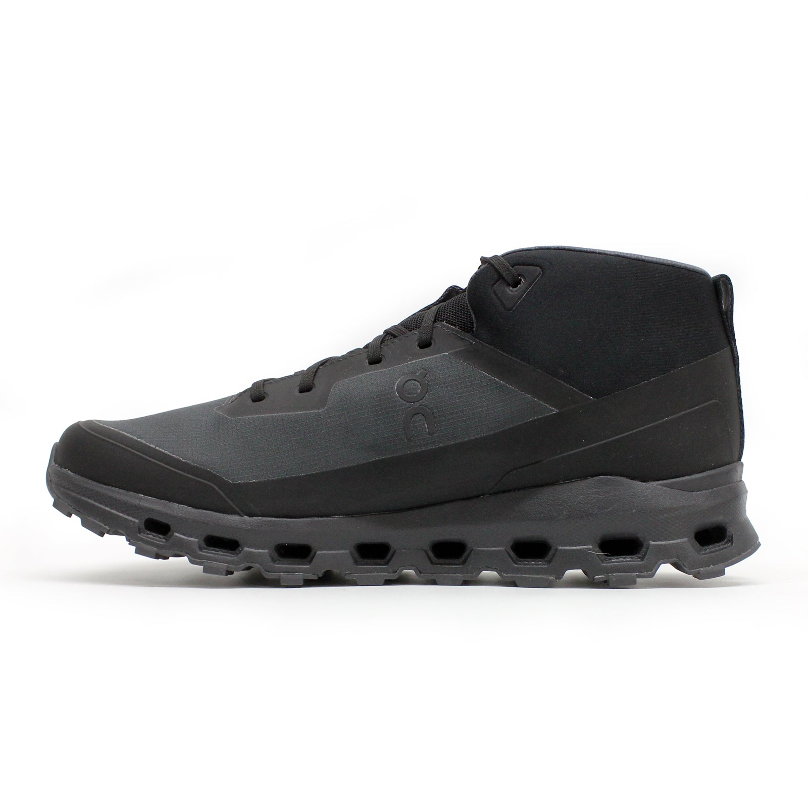 On Cloudroam Waterproof Textile Synthetic Mens Boots#color_black eclipse