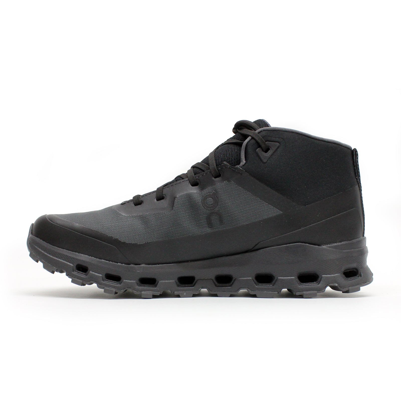 On Cloudroam Waterproof Textile Synthetic Womens Boots#color_black eclipse