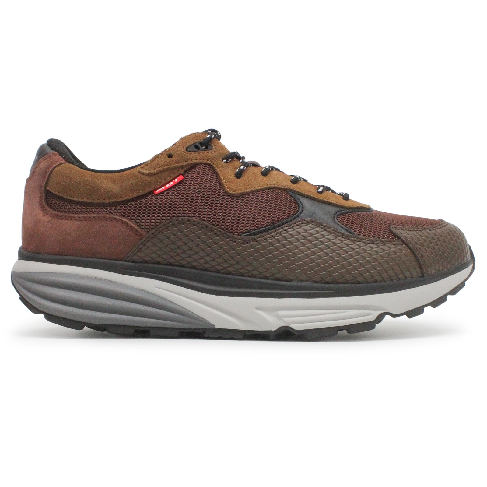 MBT Narita Leather Textile Mens Shoes#color_dark brown