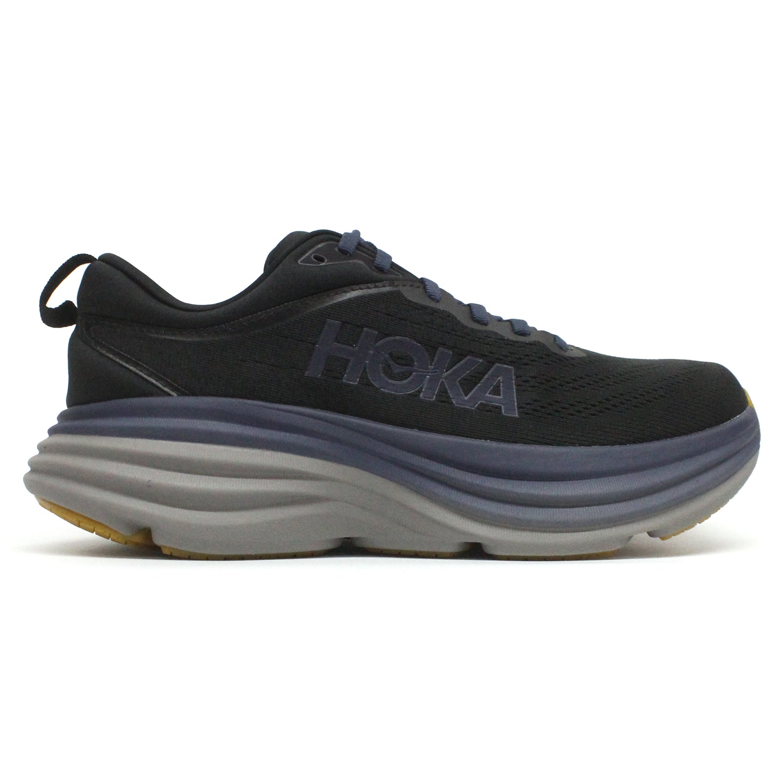 Hoka Bondi 8 Textile Synthetic Men's Running Shoes#color_black iron ore