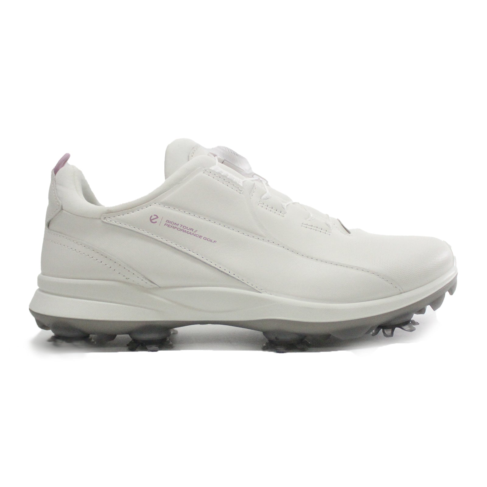 Ecco Golf Biom Tour 132903 Full Grain Leather Womens Trainers#color_white