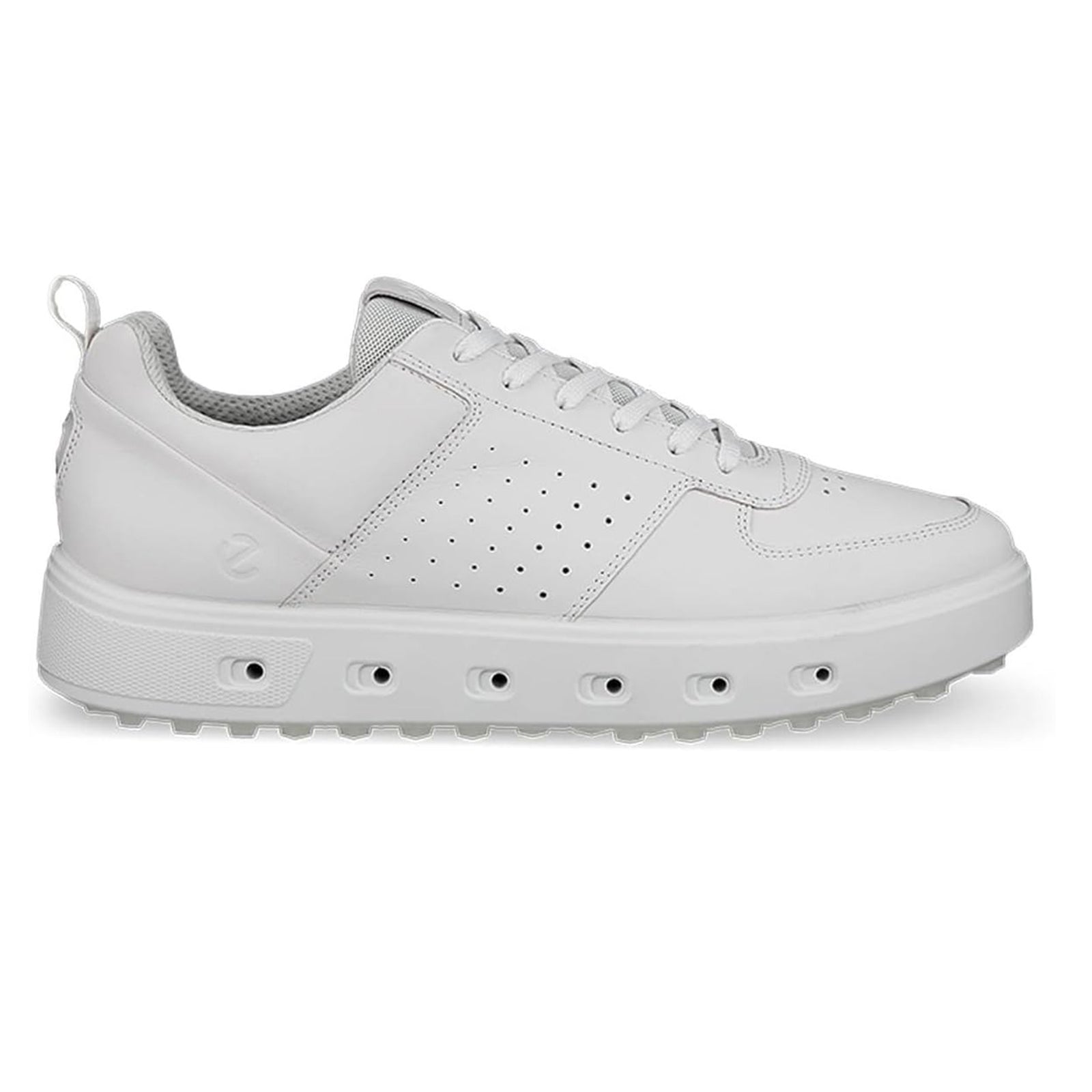 Ecco Golf Street 720 Full Grain Leather Womens Trainers#color_white