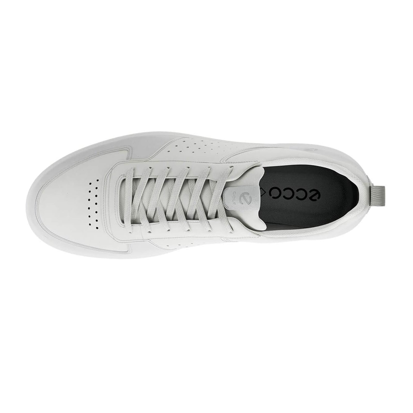 Ecco Golf Street 720 Full Grain Leather Womens Trainers#color_white