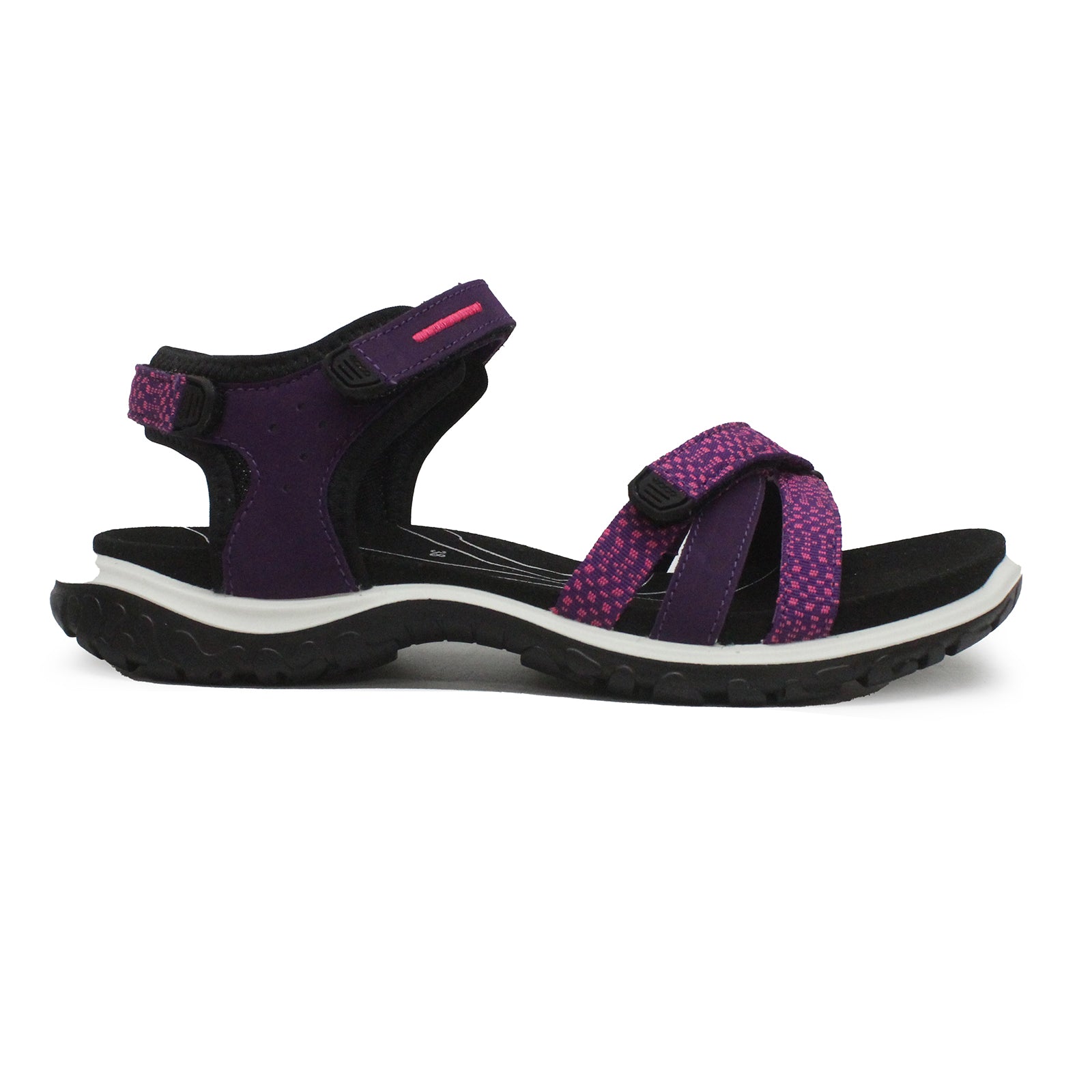 Ecco Offroad Roam Leather Textile Womens Sandals#color_imperial purple beetroot imperial purple