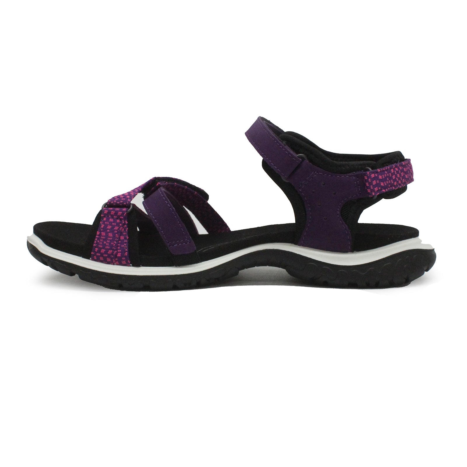 Ecco Offroad Roam Leather Textile Womens Sandals#color_imperial purple beetroot imperial purple