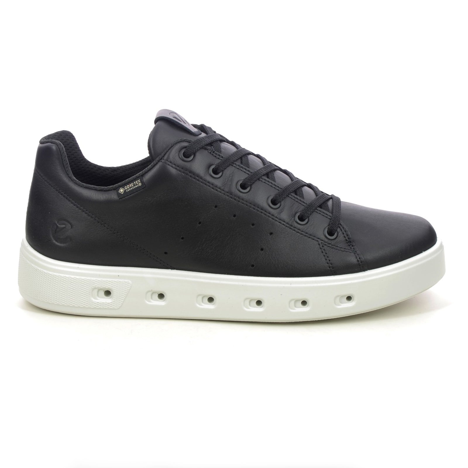 Ecco Street 720 Leather Mens Trainers#color_black