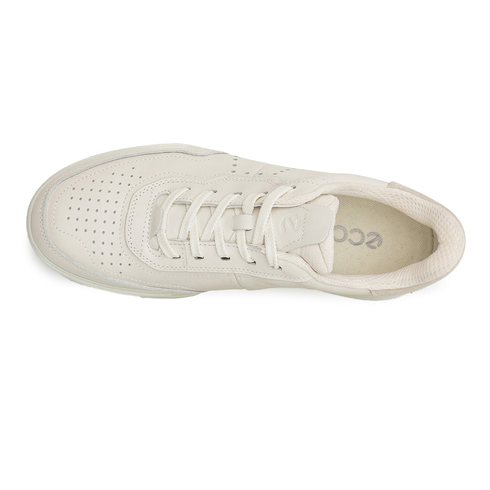 Ecco Street Court Leather Mens Trainers#color_white shadow white