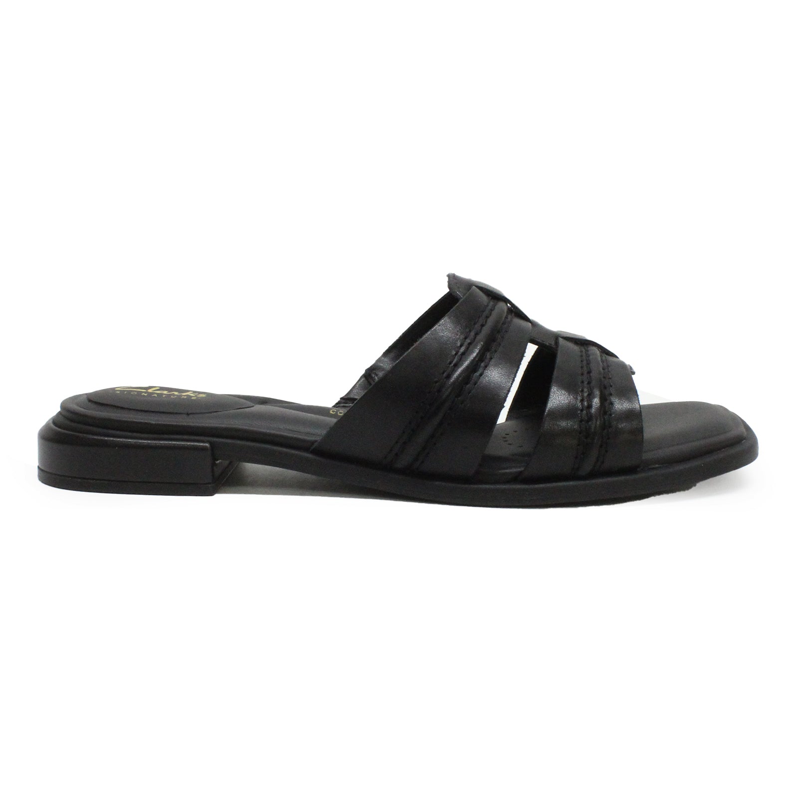 Clarks Ariany Mule Leather Womens Sandals#color_black