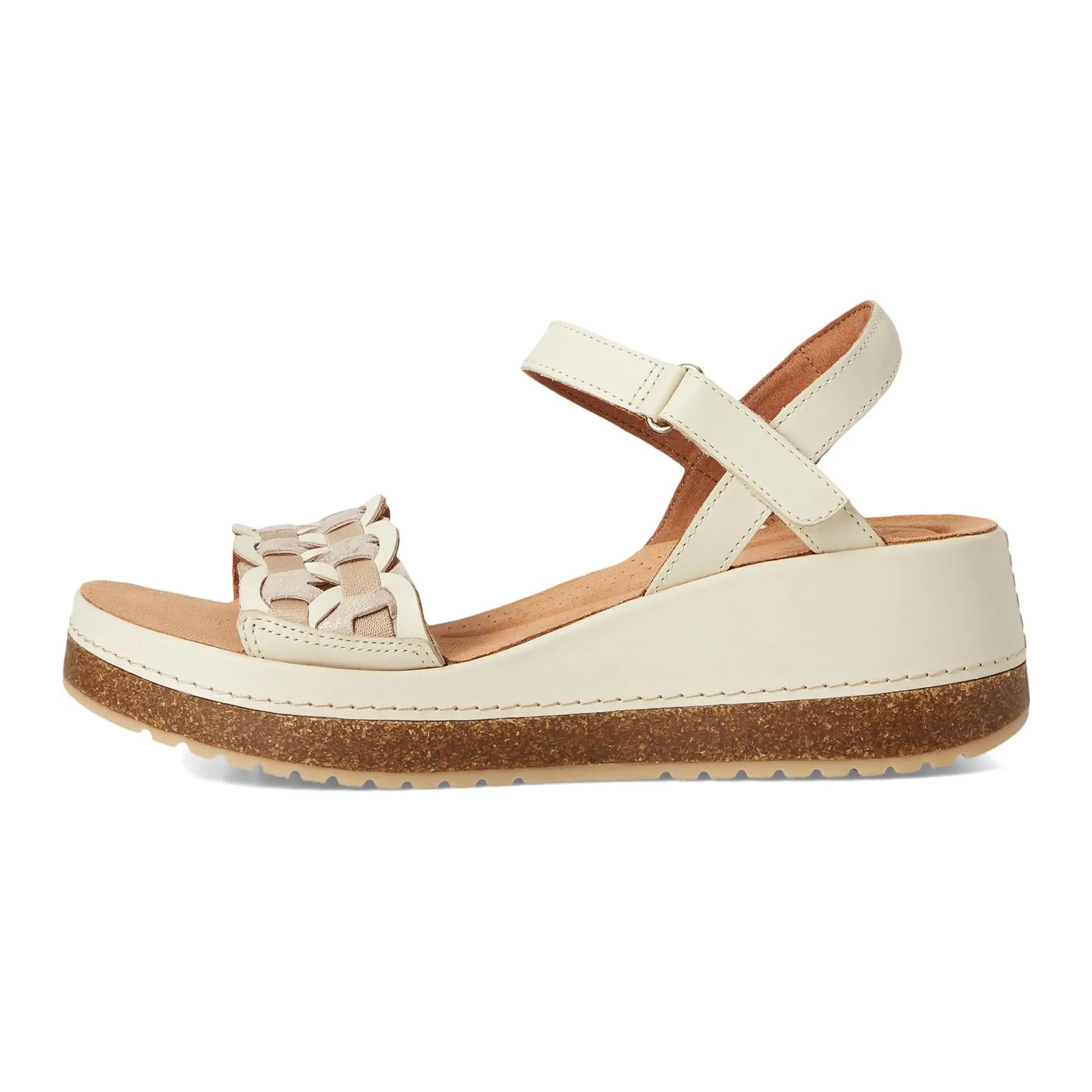 Clarks Kassanda Bar Leather Womens Sandals#color_cream