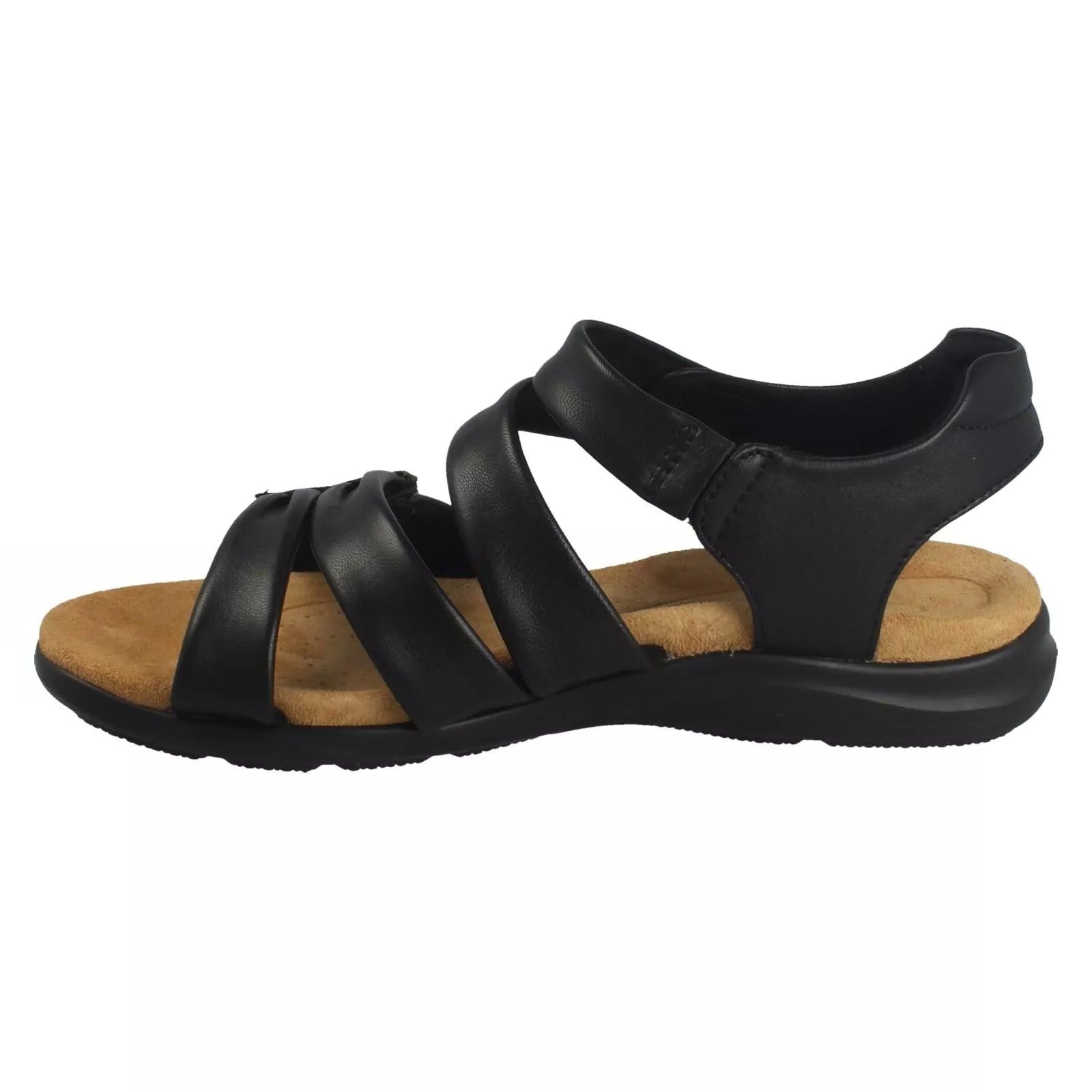 Clarks Kitly Ave Leather Womens Sandals#color_black