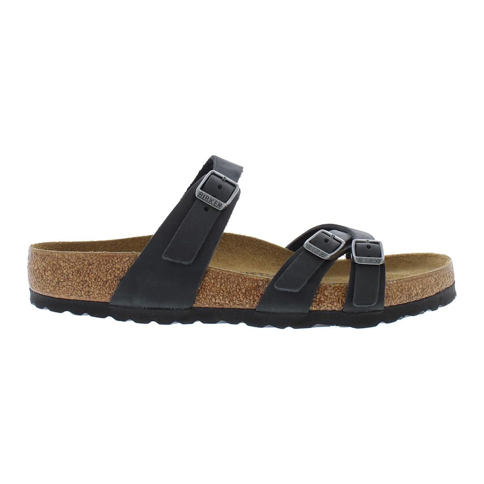 Birkenstock Franca Oiled Leather Unisex Sandals#color_black