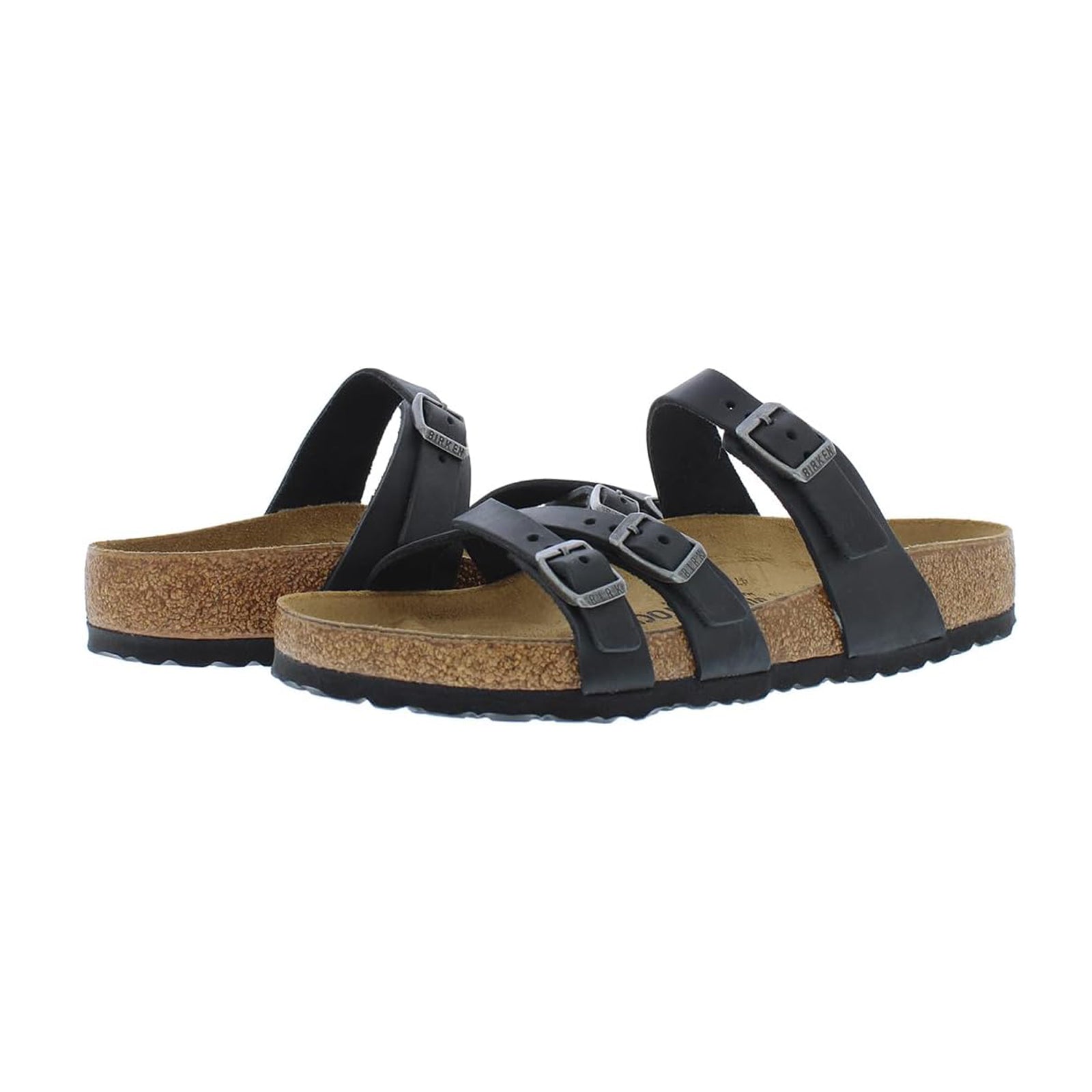 Birkenstock Franca Oiled Leather Unisex Sandals#color_black