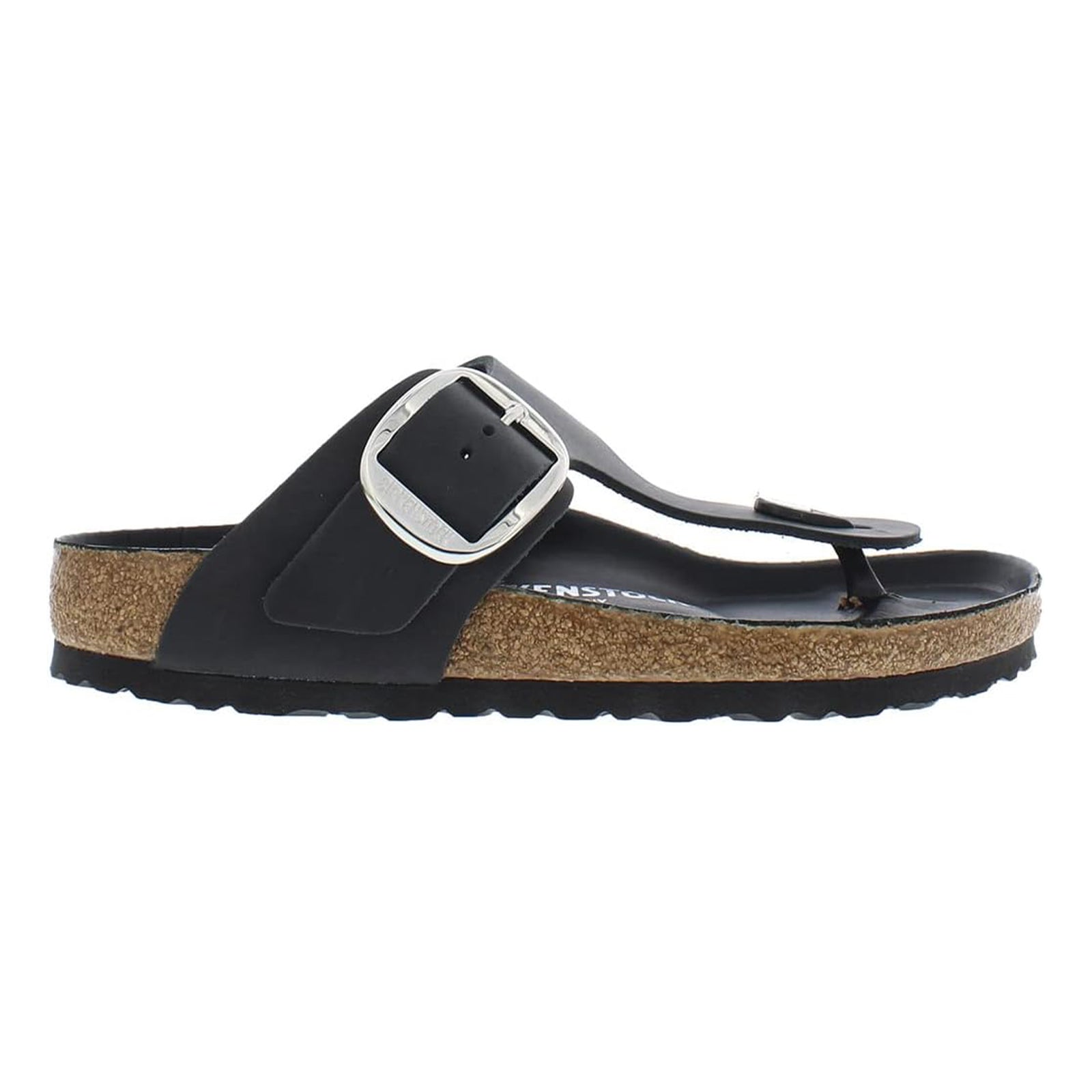 Birkenstock Gizeh Big Buckle Oiled Leather Unisex Sandals#color_black