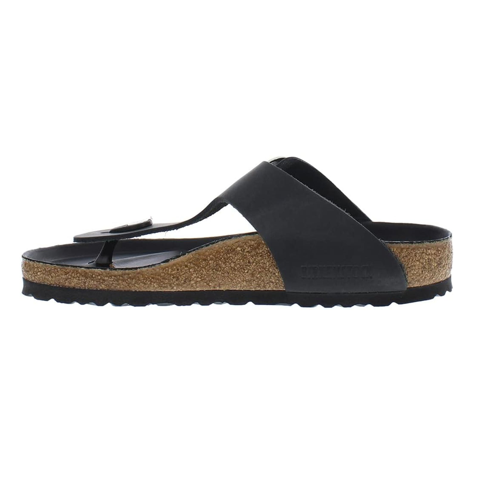 Birkenstock Gizeh Big Buckle Oiled Leather Unisex Sandals#color_black