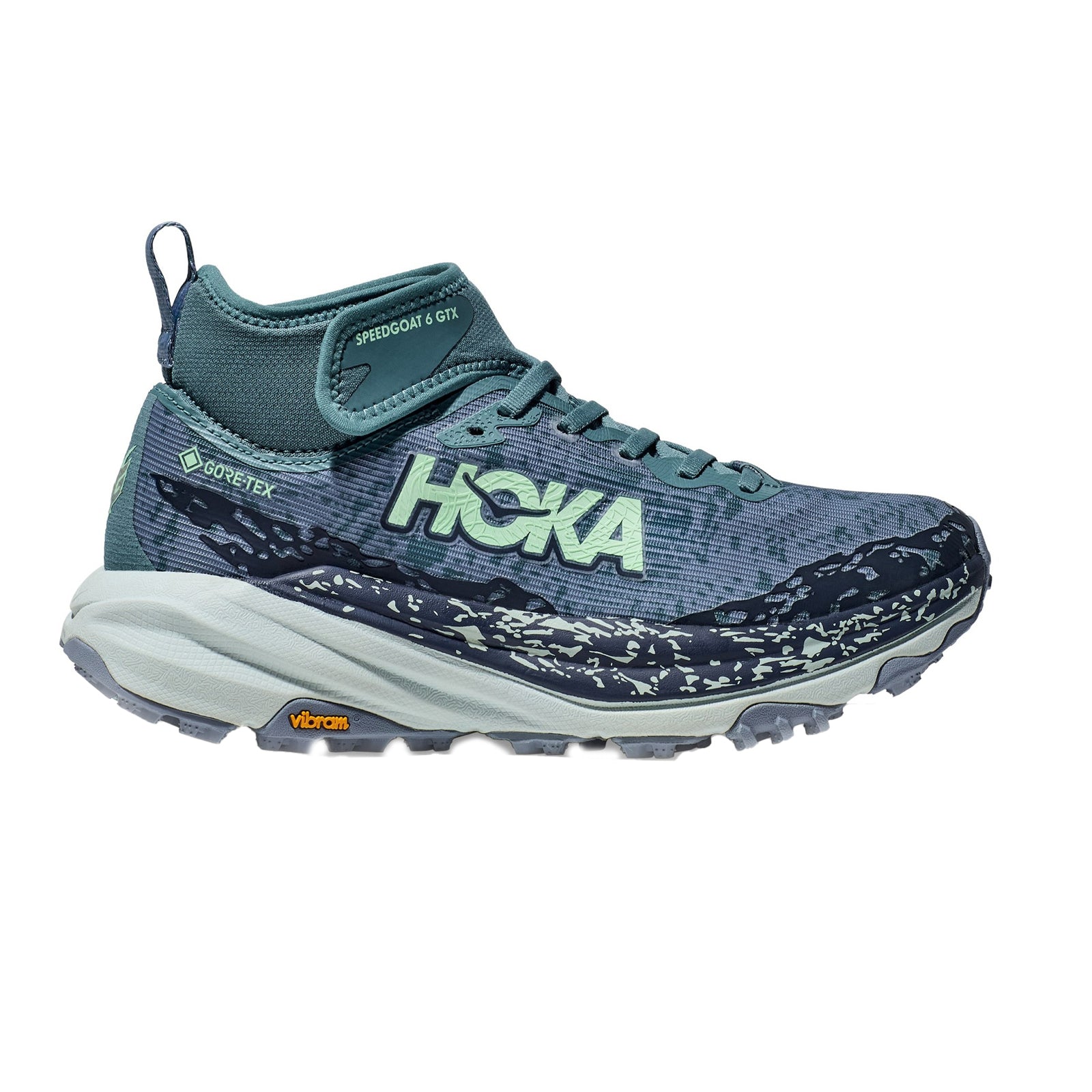 Hoka Speedgoat 6 Mid GTX Textile Womens Trainers#color_mountain fog droplet