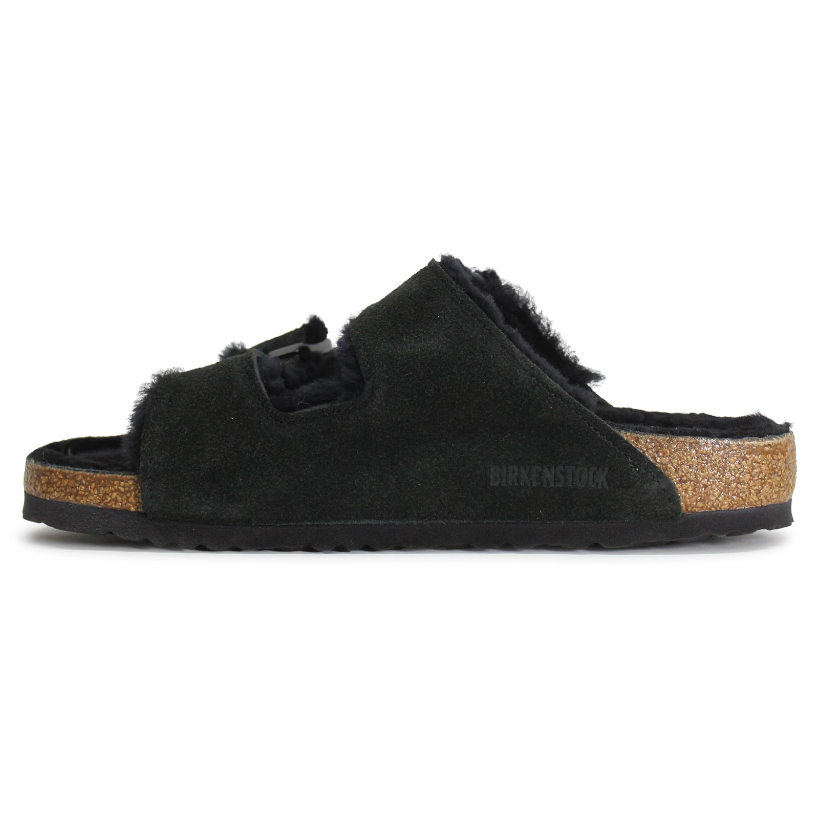 Birkenstock Arizona Fur Suede Unisex Sandals#color_black