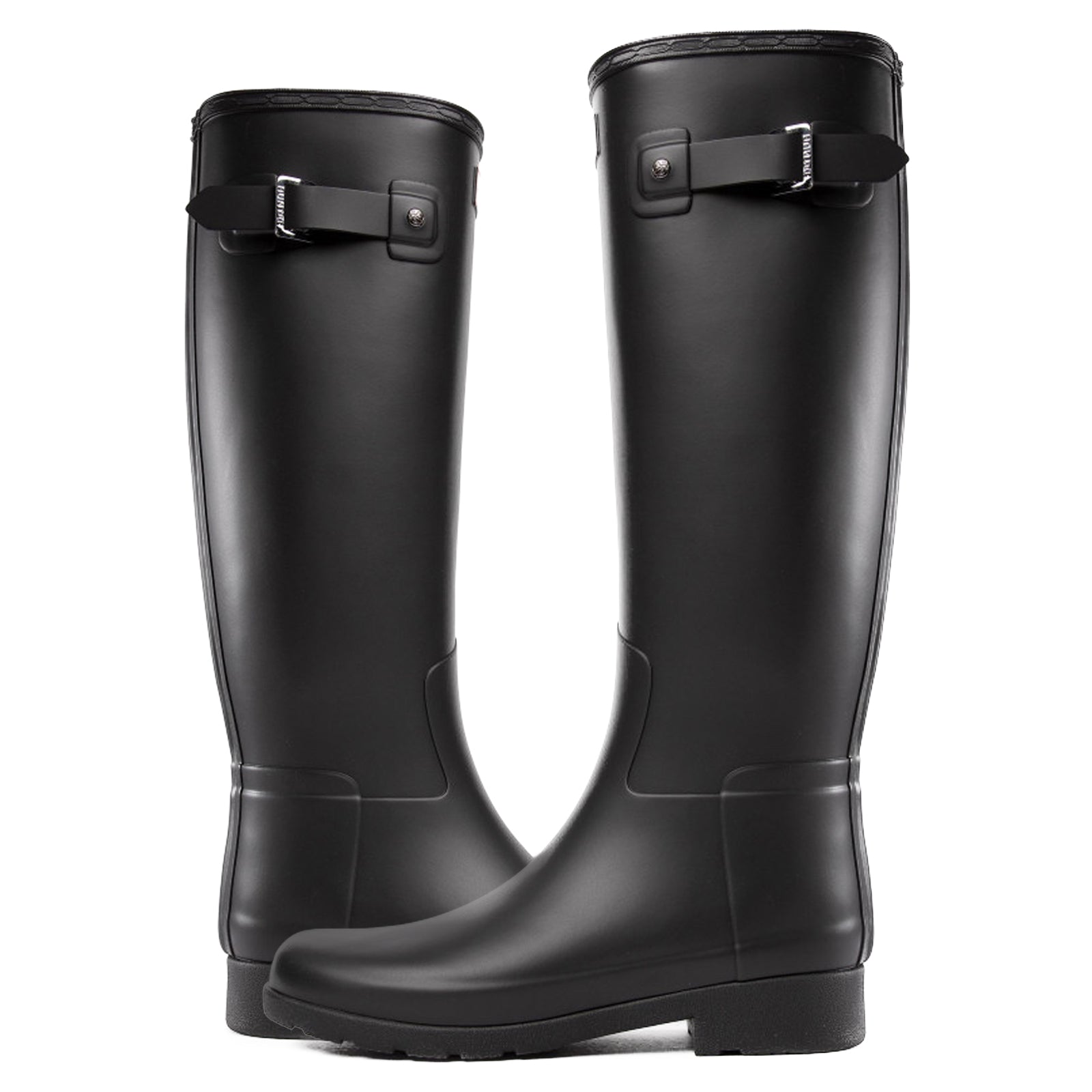 Hunter Original Refined WFT2200RMA-BLK Rubber Womens Boots - Black Black - 39#color_black black