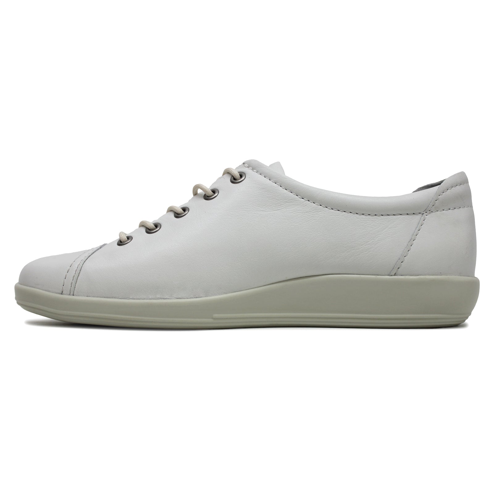 Ecco Soft 2.0 Leather Womens Trainers#color_white