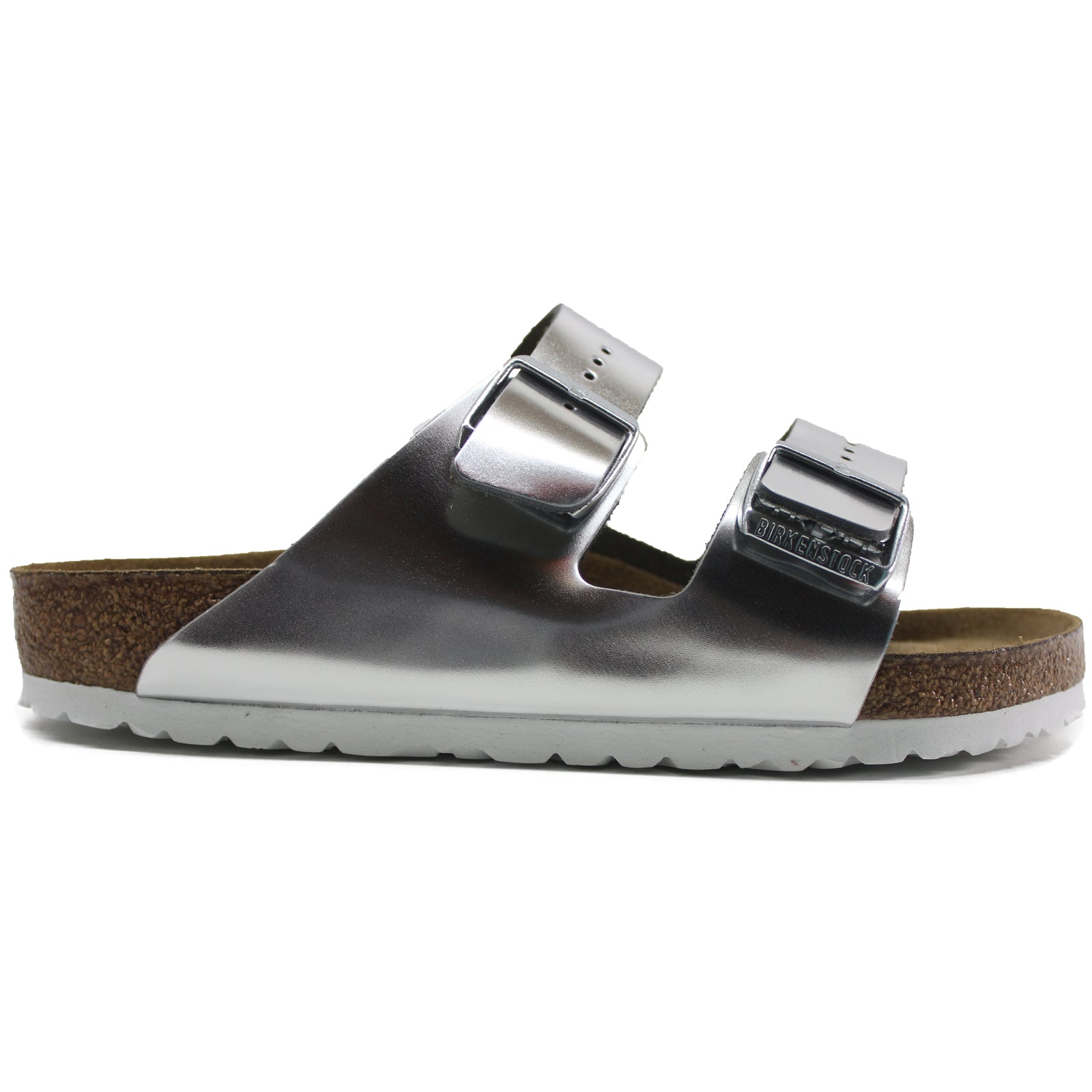 Birkenstock Arizona Soft Footbed 1005960 Natural Leather Womens Sandals - Silver - 39#color_silver