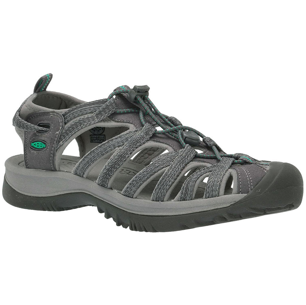 Keen Whisper Textile Womens Sandals#color_medium grey peacock green