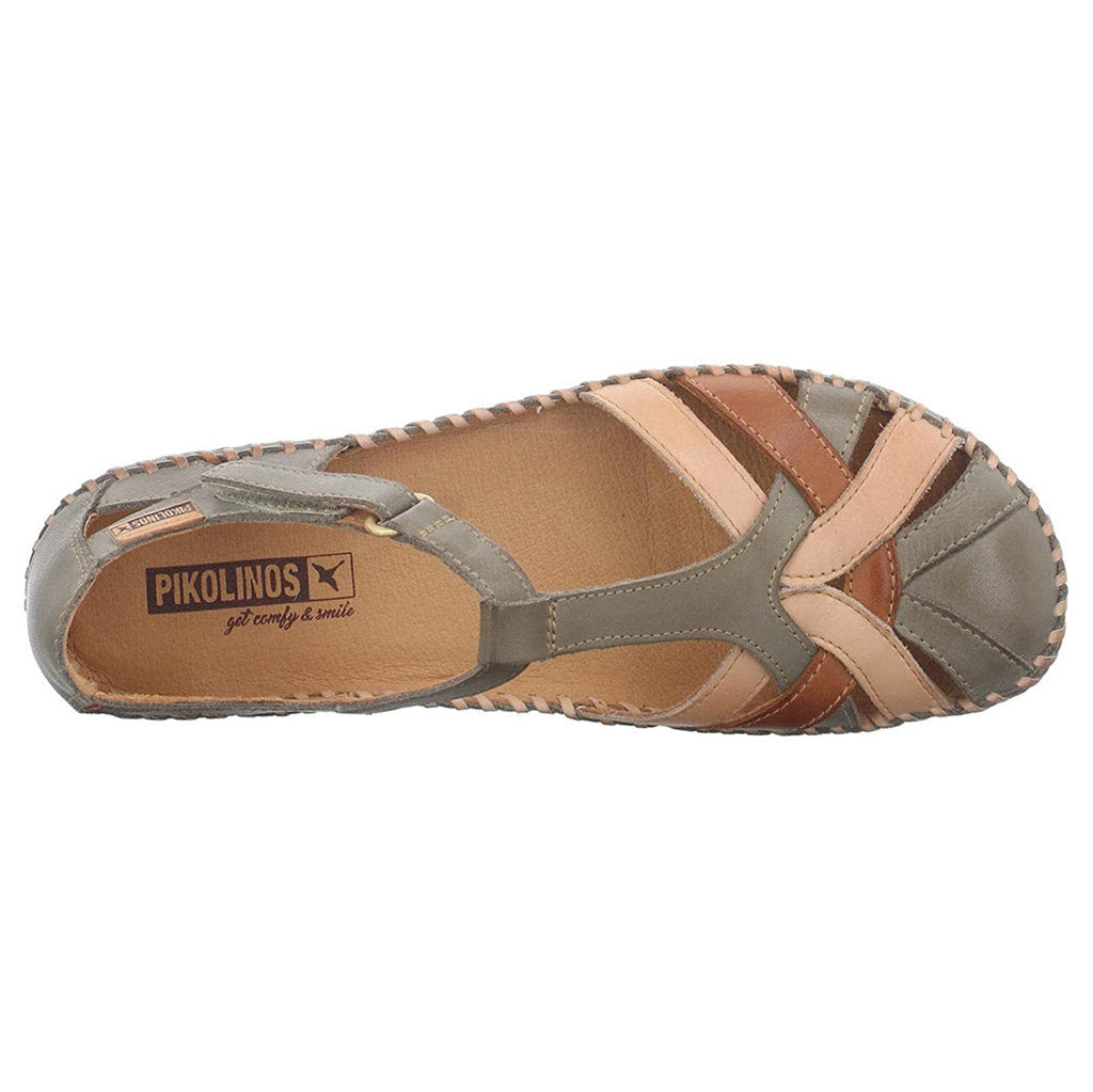 Pikolinos Puerto Vallarta 655-0732C5 Leather Womens Sandals#color_sage