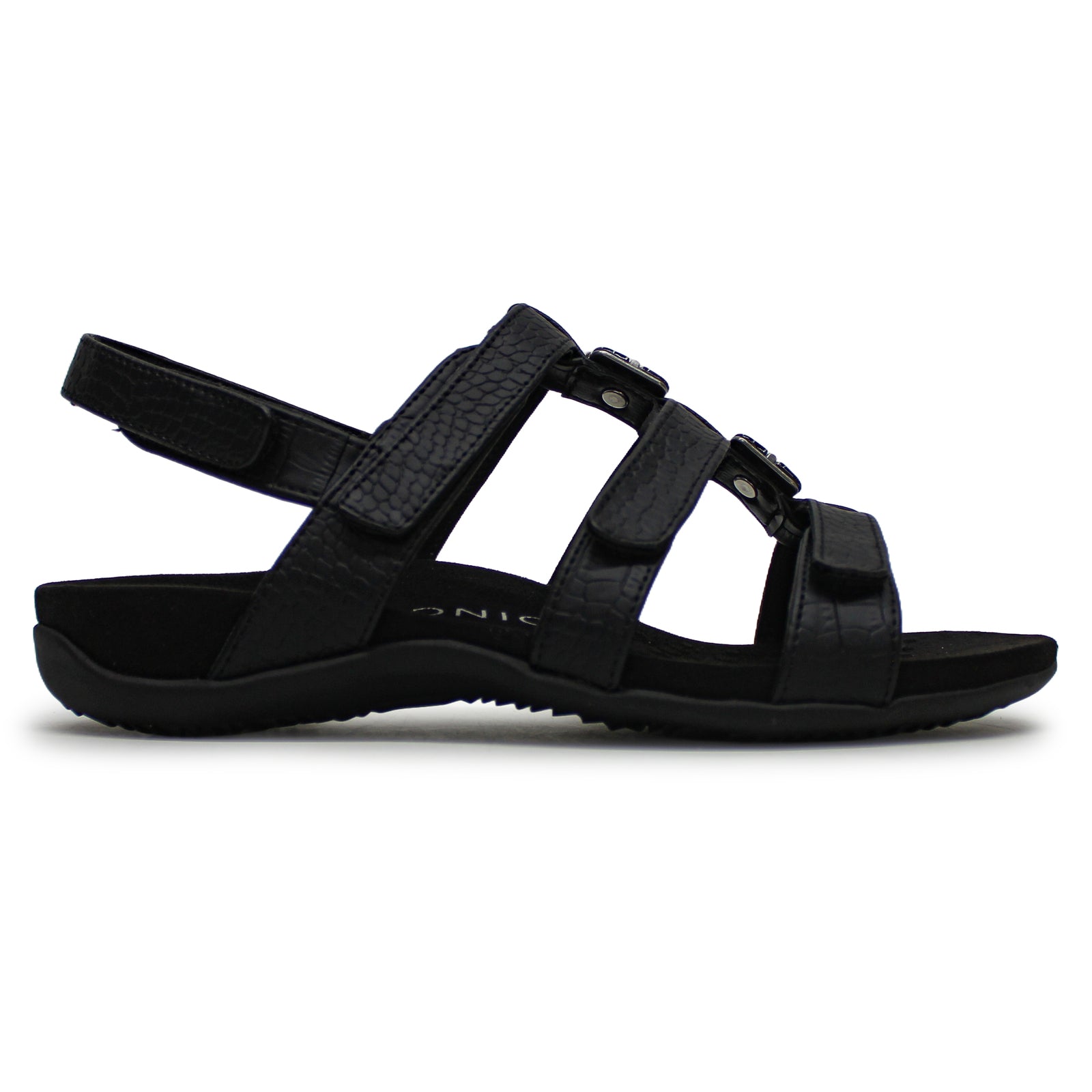 Vionic Rest Amber Synthetic Womens Sandals#color_black crocodile