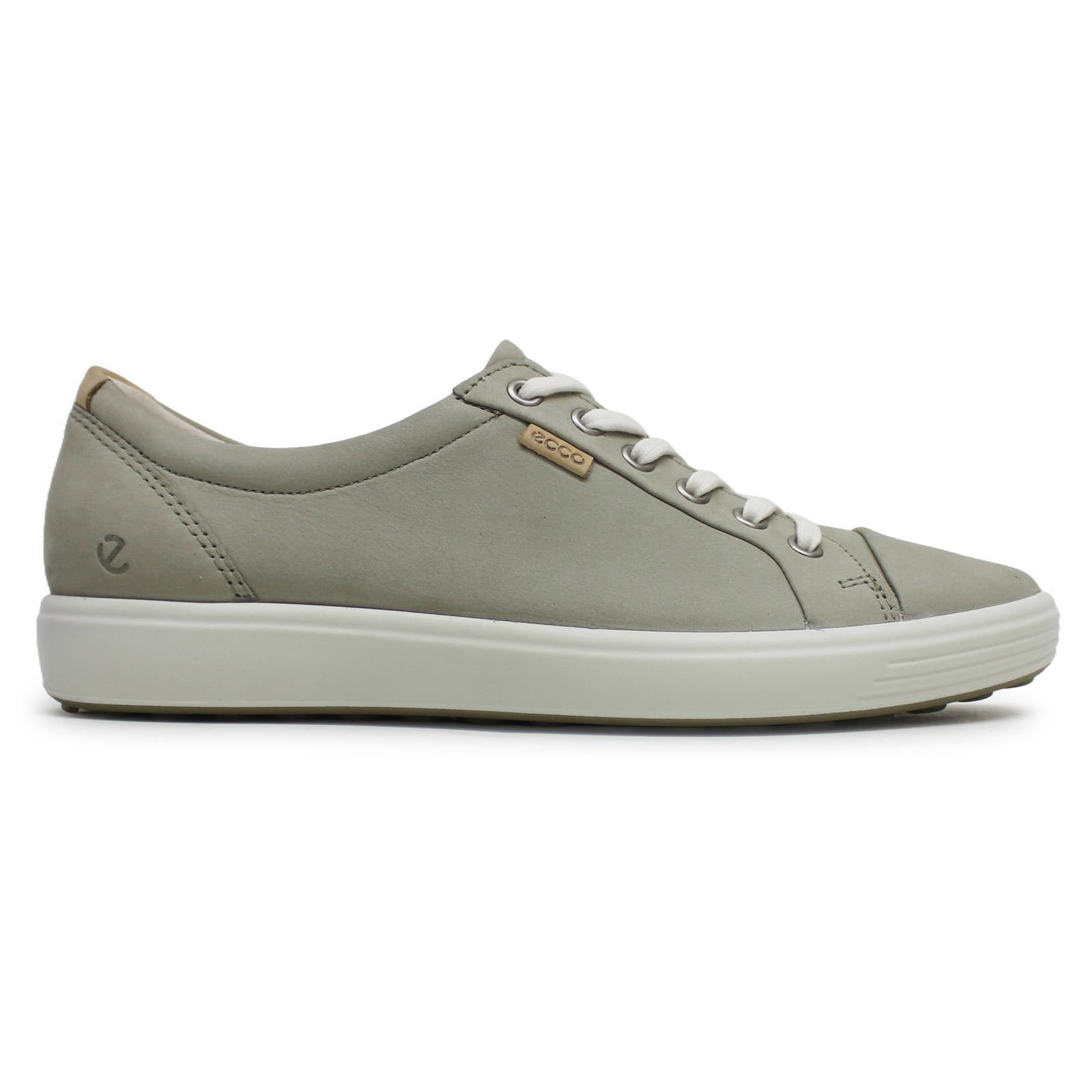 Ecco Soft 7 430003 Leather Womens Trainers#color_Sage