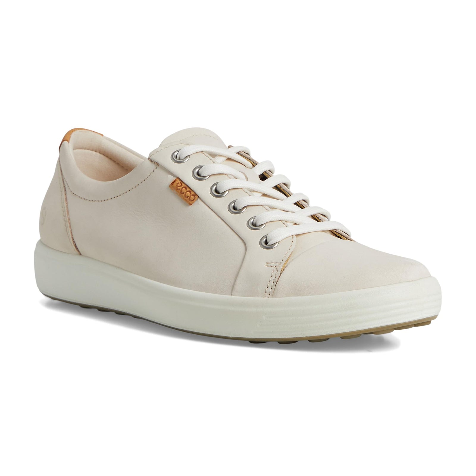 Ecco Soft 7 430003 Nubuck Womens Trainers#color_limestone