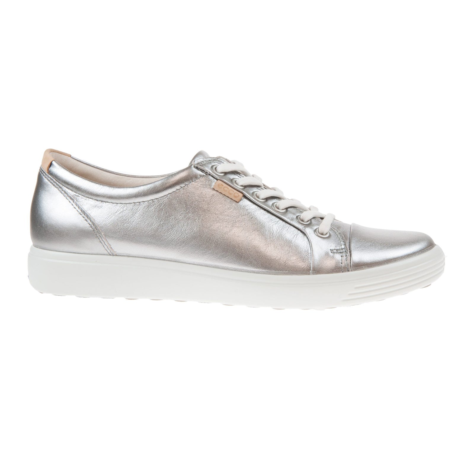 Ecco Soft 7 430003 Nubuck Womens Trainers#color_metallic silver