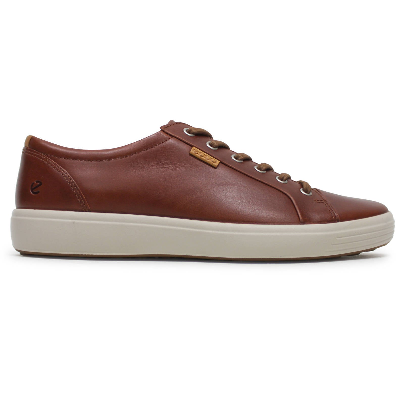 Ecco Soft 7 430004 Leather Mens Trainers#color_Cognac