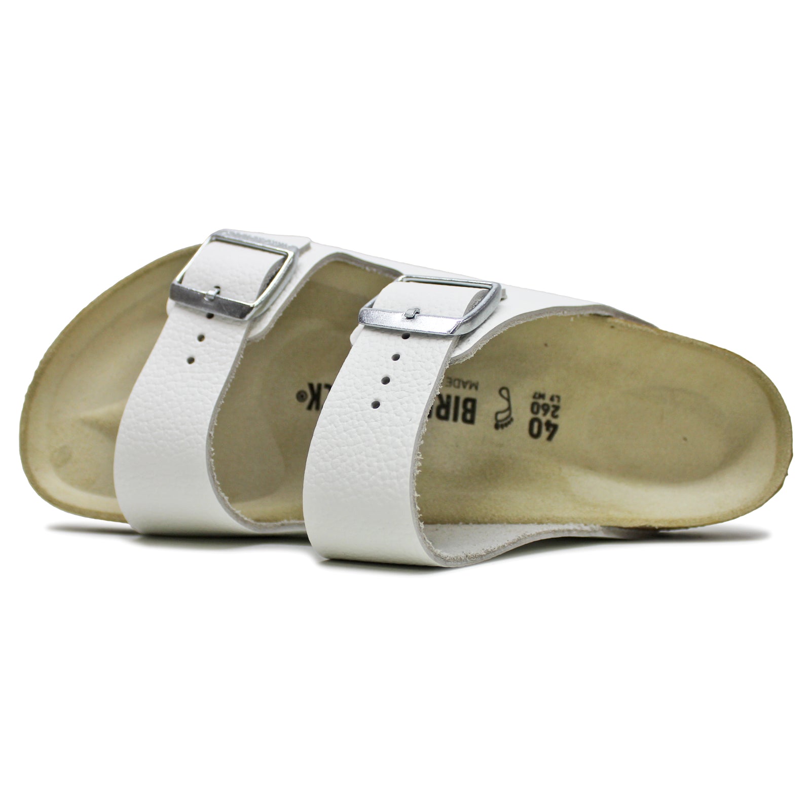 Birkenstock Arizona BS 0051131 Natural Leather Unisex Sandals - White - 44#color_white