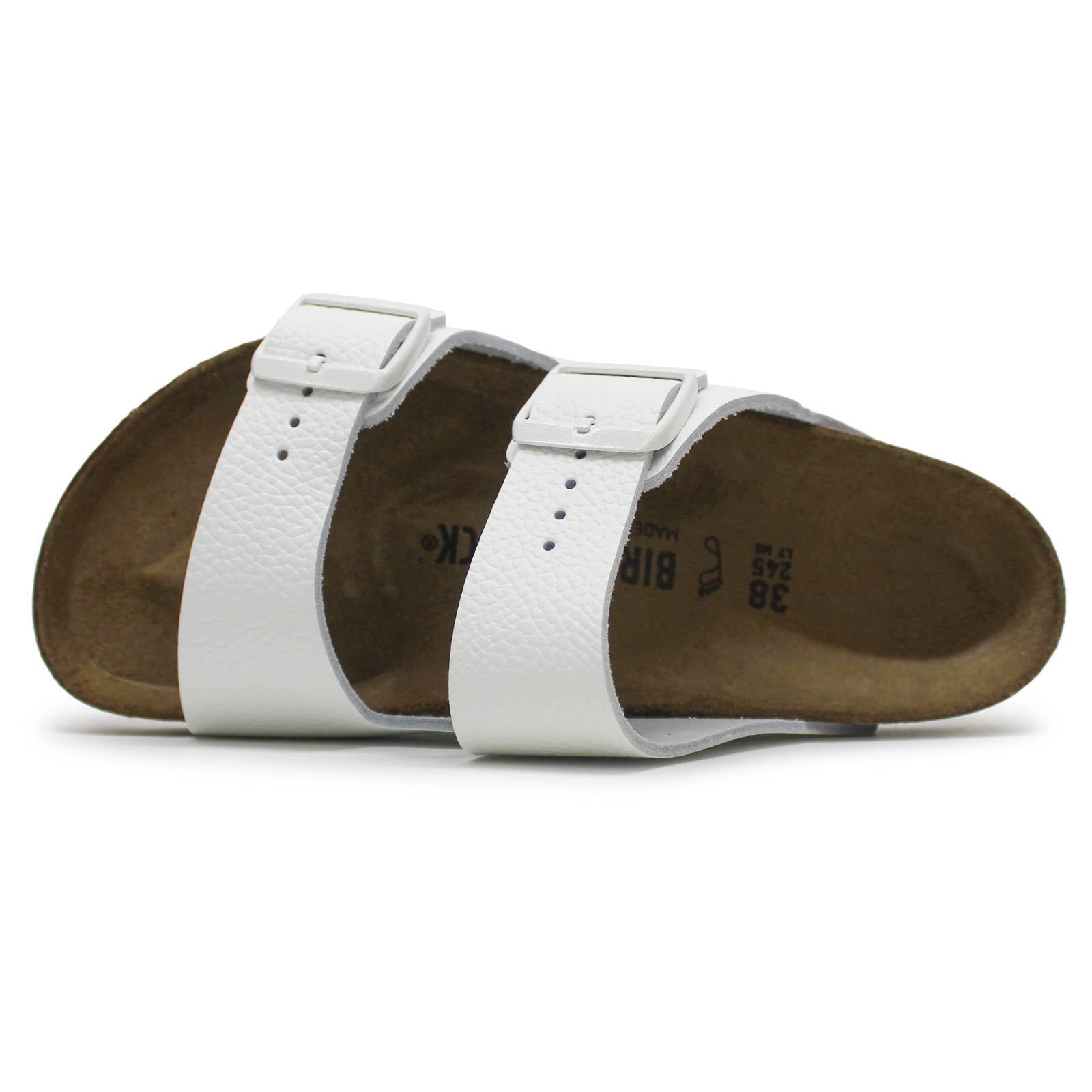 Birkenstock Arizona BS Natural Leather Unisex Sandals#color_White Brown