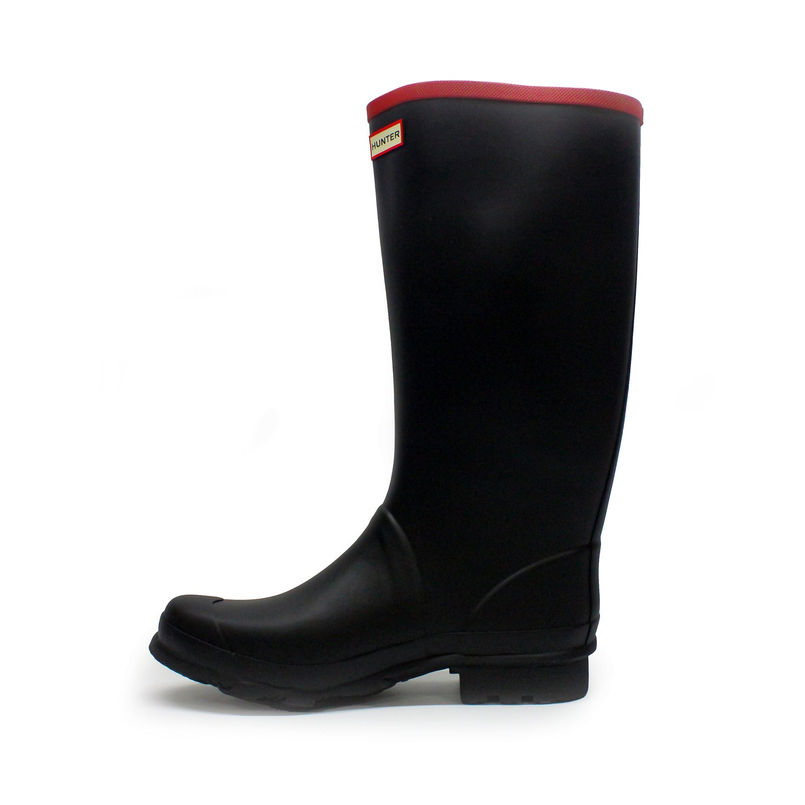 Hunter Argyll Full Knee Rubber Unisex Tall Wellington Boots#color_black black