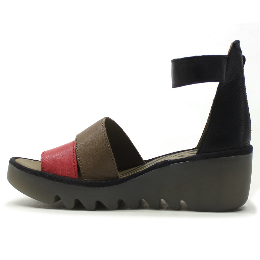 Fly London BONO290FLY Leather Womens Sandals#color_raspberry ground black