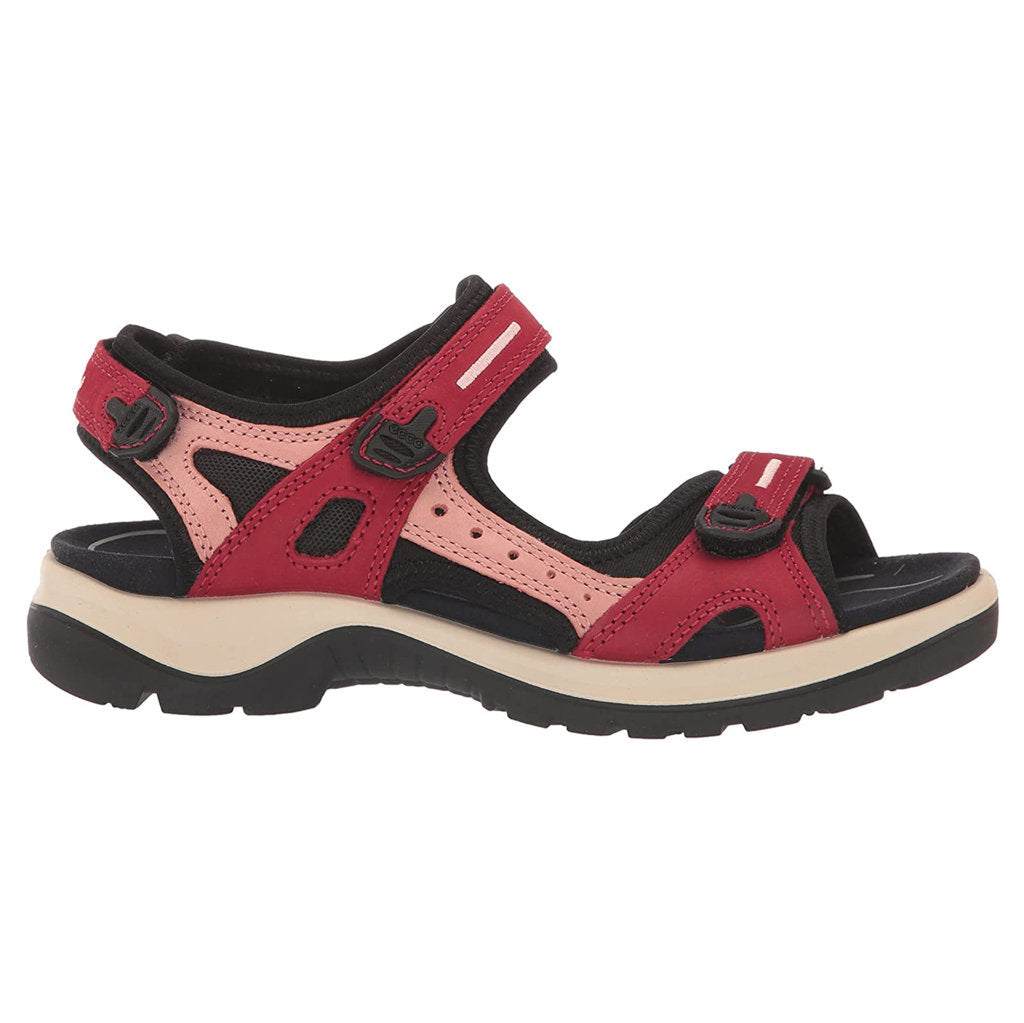 Ecco Offroad 069563 Leather Textile Womens Sandals#color_chili red damask rose