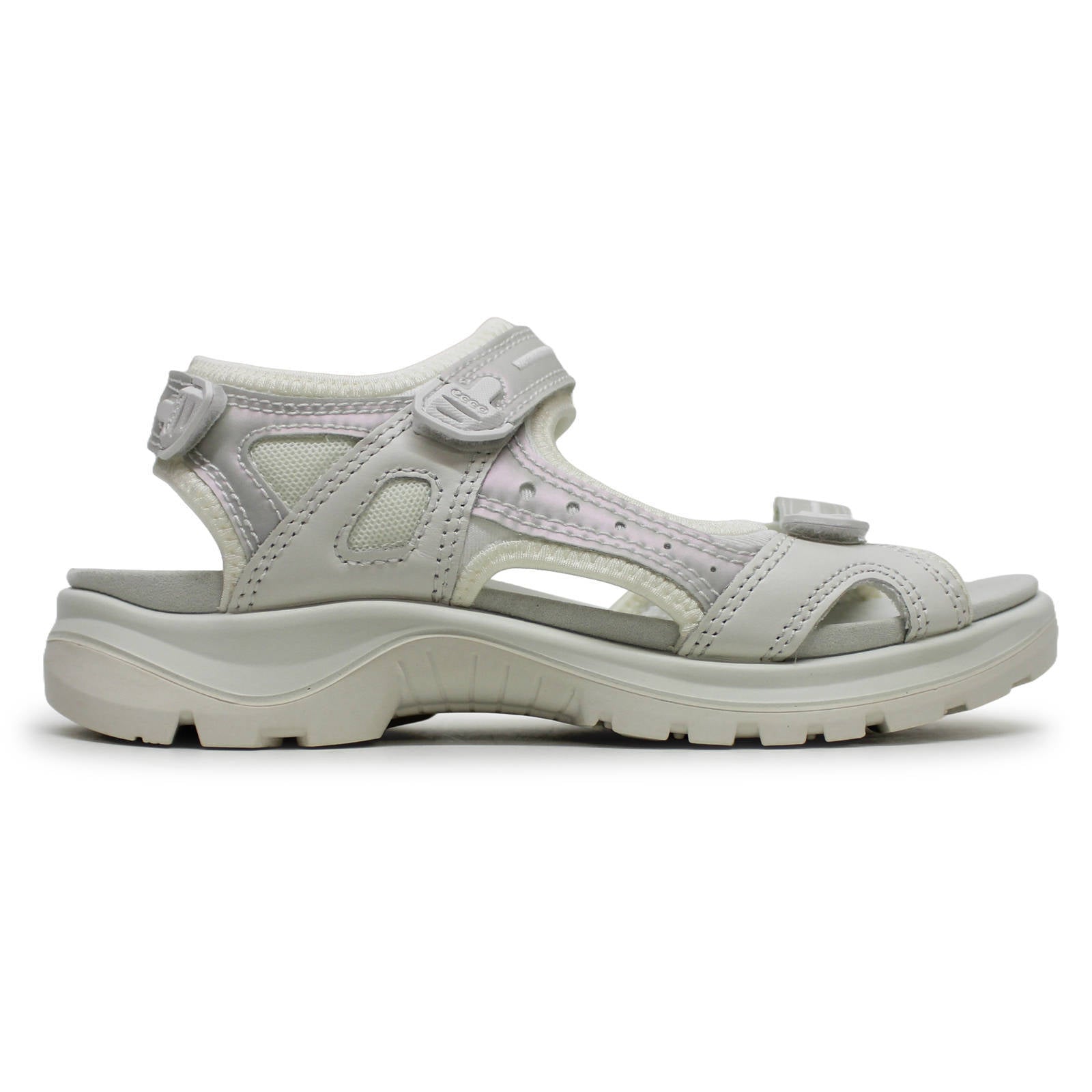 Ecco Offroad 069563 Leather Textile Womens Sandals#color_White Iridescent