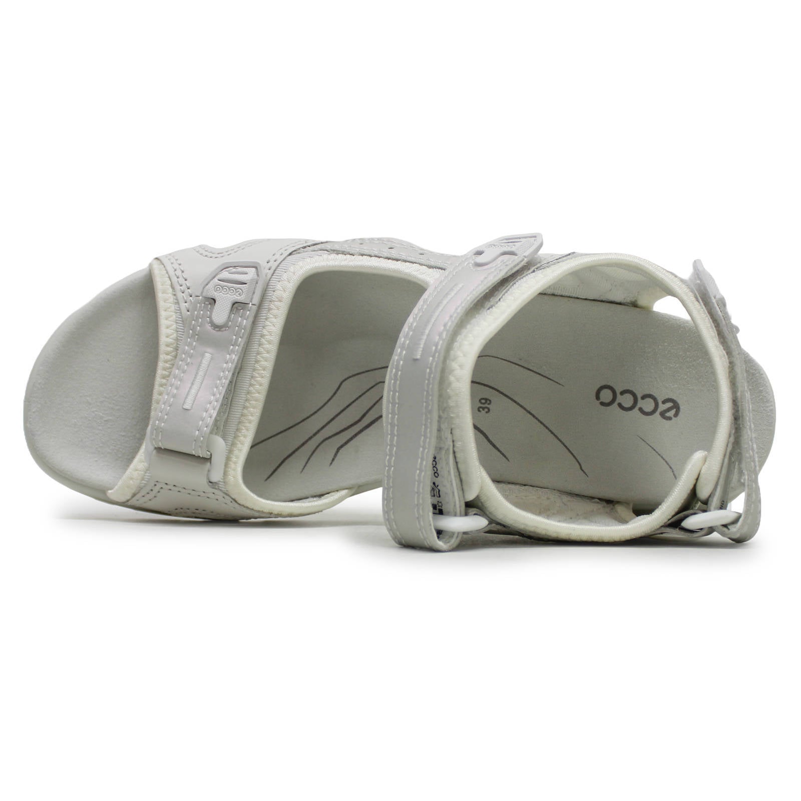 Ecco Offroad 069563 Leather Textile Womens Sandals#color_White Iridescent