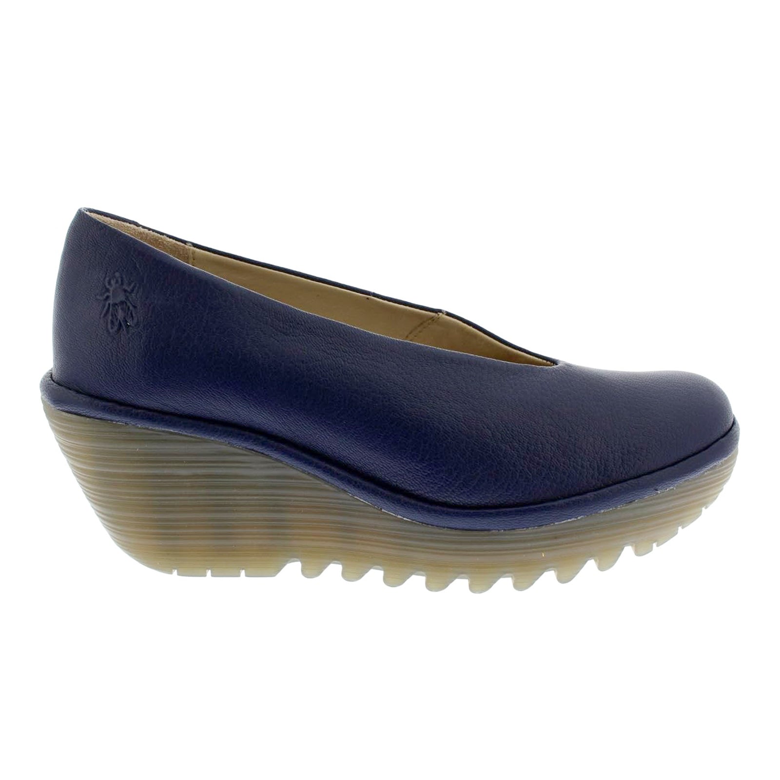 Fly London YAZ Mousse Leather Womens Shoes#color_blue