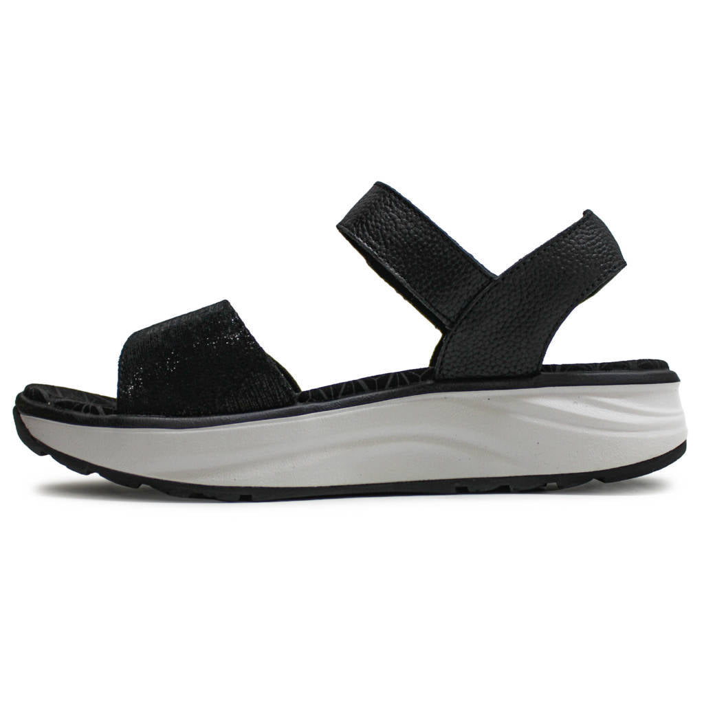 Joya Flores Leather Womens Sandals#color_black